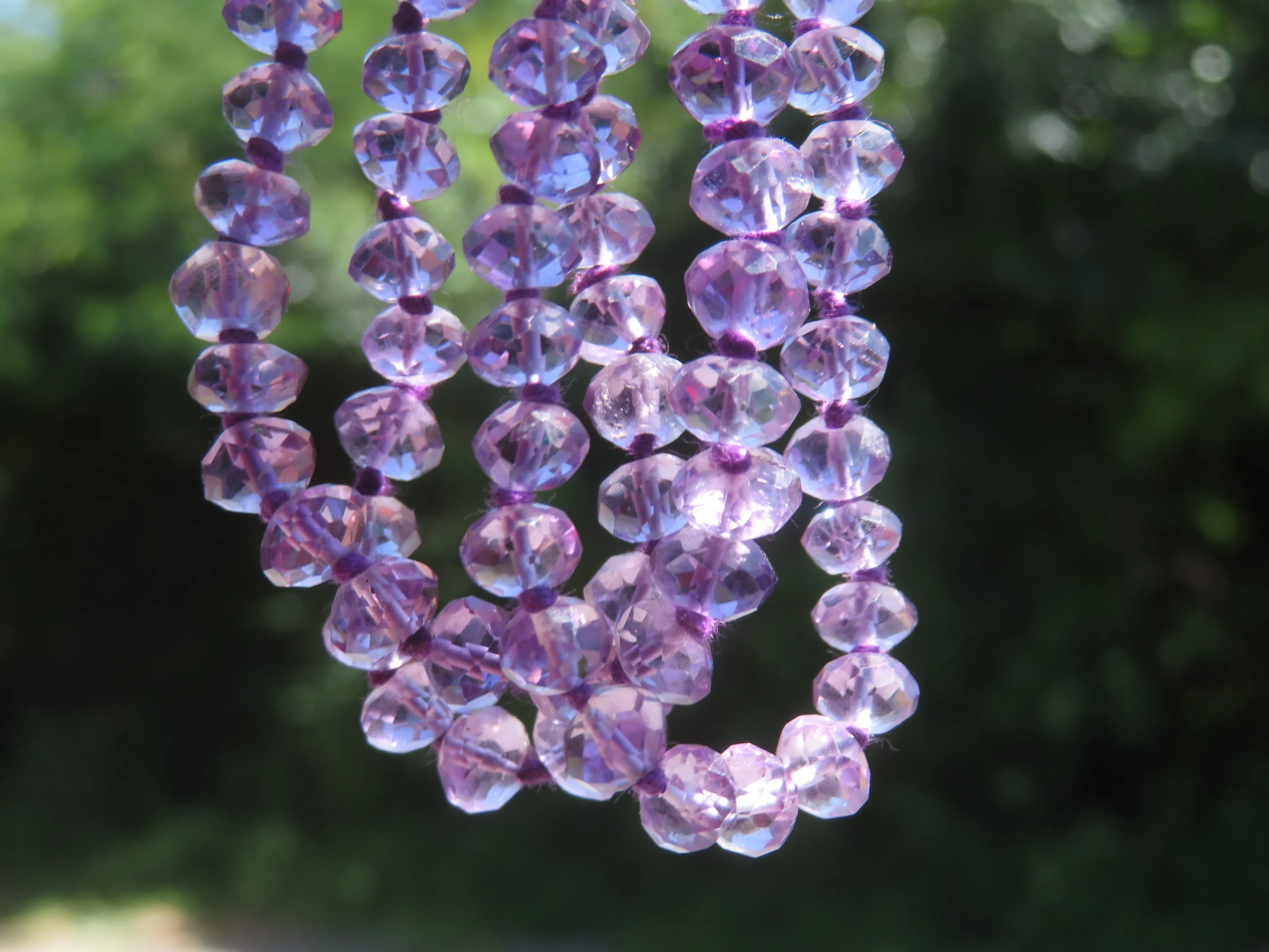 Polished Gem Amethyst Faceted Beaded Necklace - Sold per Item- From Zambia