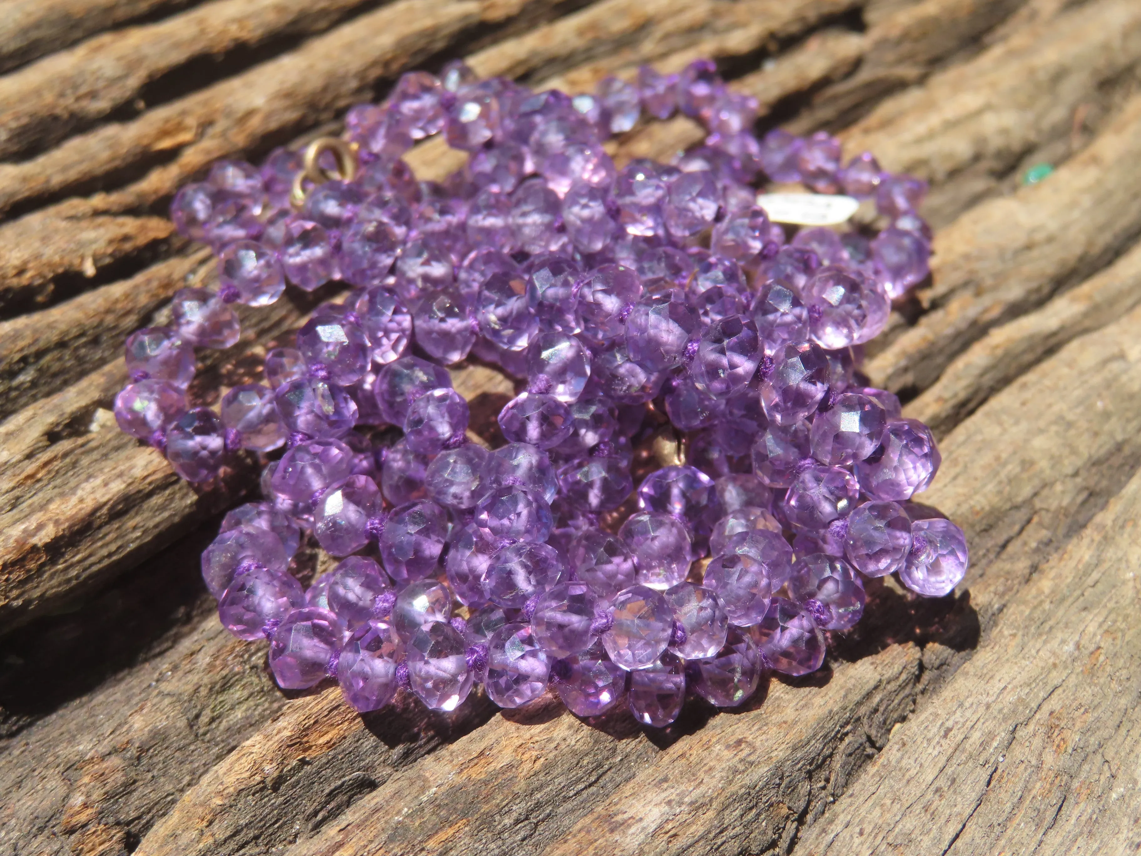 Polished Gem Amethyst Faceted Beaded Necklace - Sold per Item- From Zambia