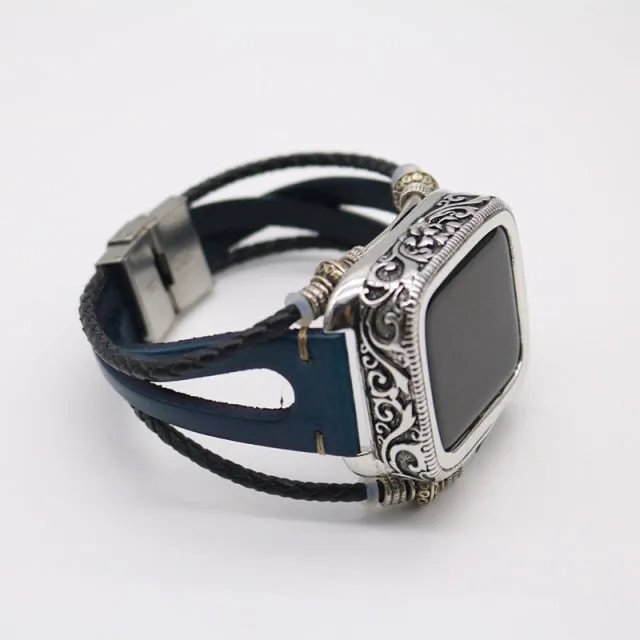 Retro Handmade Beads Premium Leather Vintage Wristband Series 7 6 5