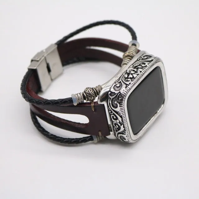 Retro Handmade Beads Premium Leather Vintage Wristband Series 7 6 5