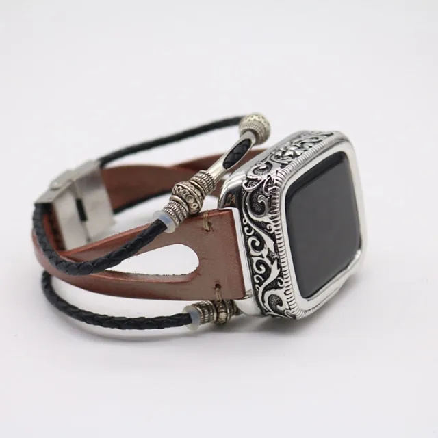 Retro Handmade Beads Premium Leather Vintage Wristband Series 7 6 5