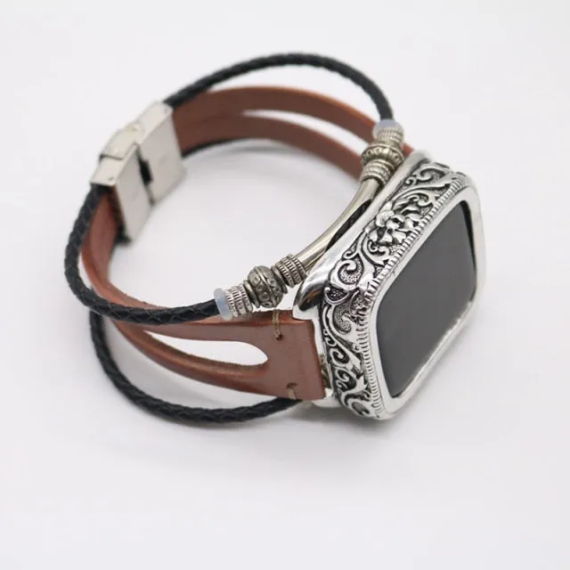 Retro Handmade Beads Premium Leather Vintage Wristband Series 7 6 5