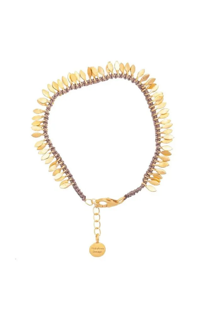 Rubyteva Maya bracelet With Gold Leaf Charms