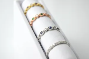 Sapphire, Ruby, and Tsavorite Stackables with Diamonds