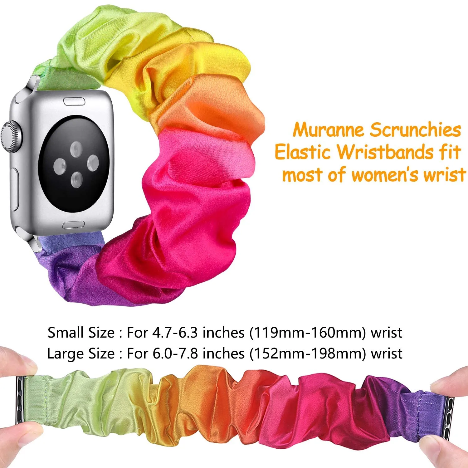 Scrunchie Strap For Watchband 7 6 5 Elastic Fashion Nylon Bracelet