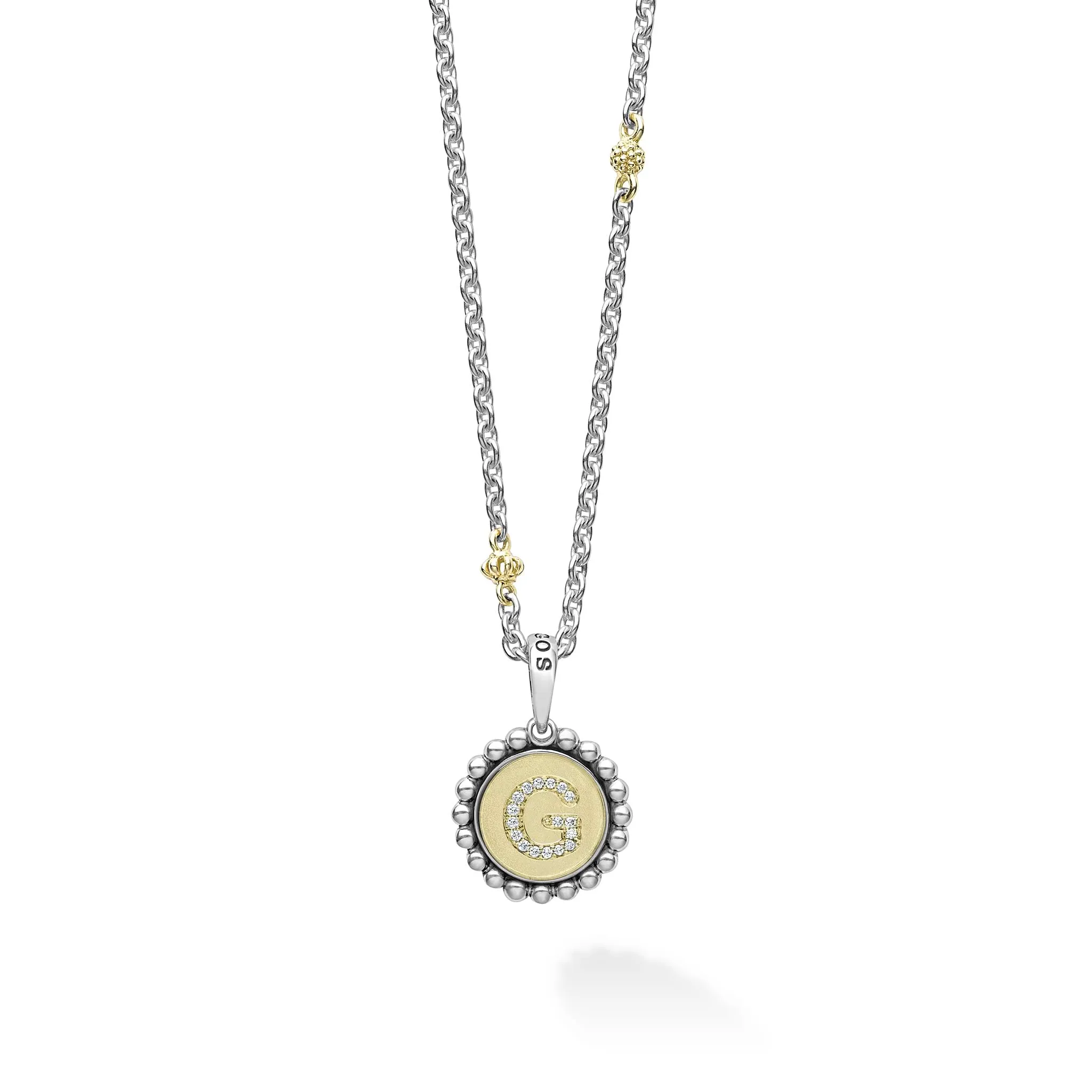 Signature Caviar G Initial Diamond Charm Necklace