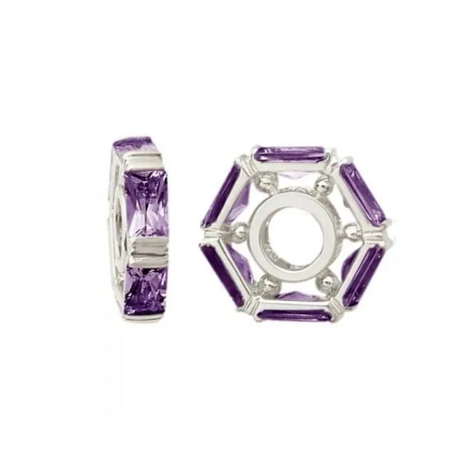 Silver & Amethyst Charm S006A