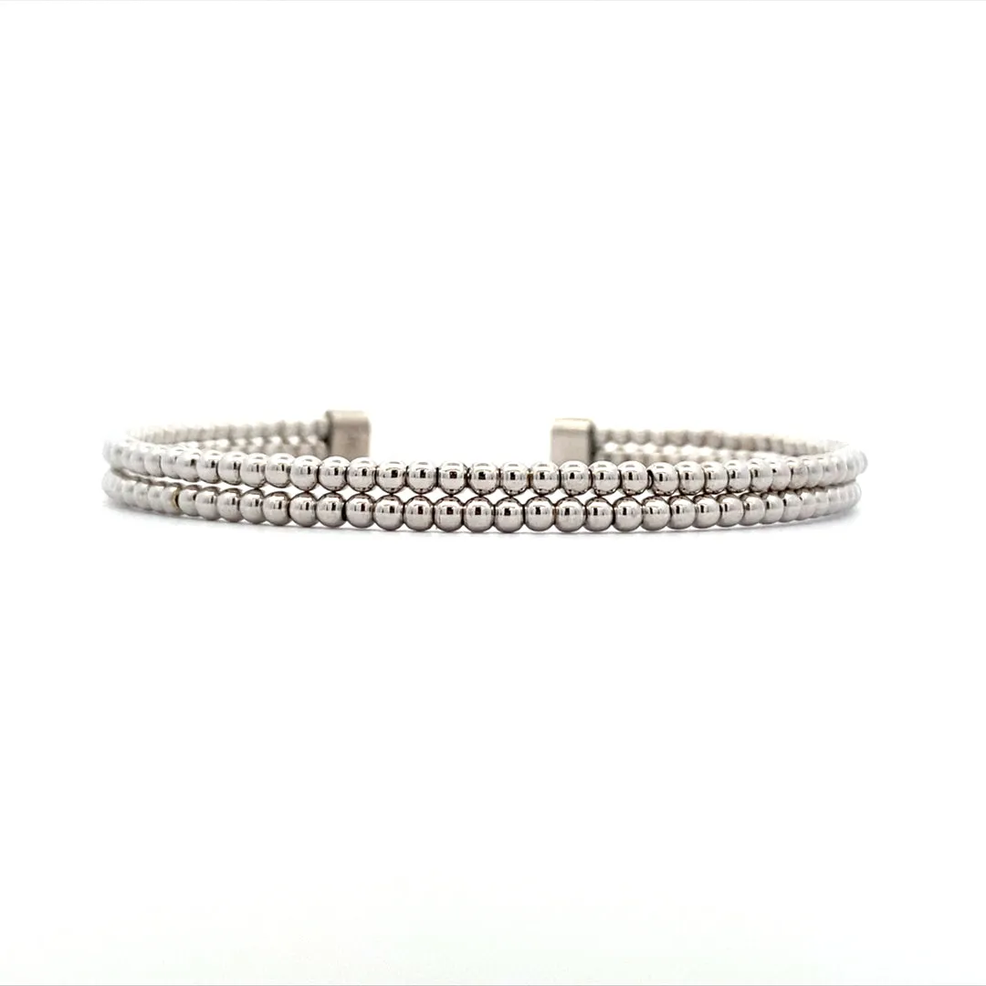 Silver Cuff Beaded Bracelet