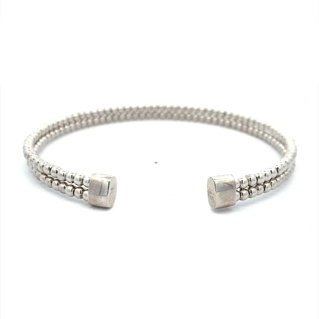 Silver Cuff Beaded Bracelet