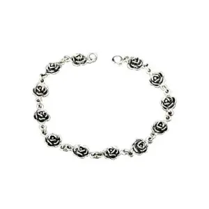 Silver Designer Rose Bracelet