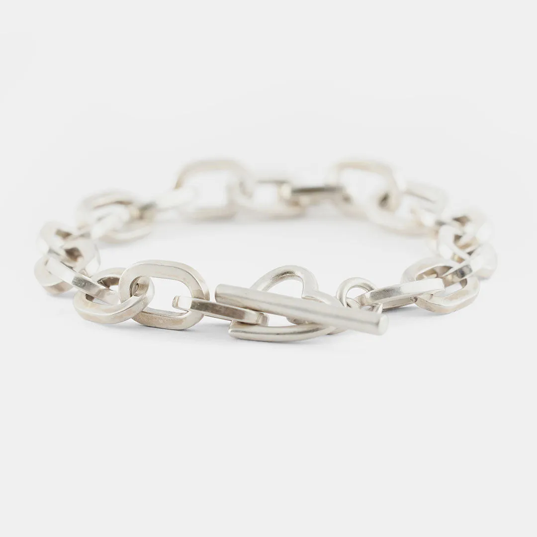 Silver Heart T-Bar Bracelet