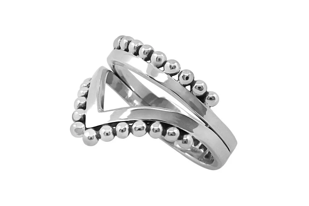 Silver Peakdot Ring