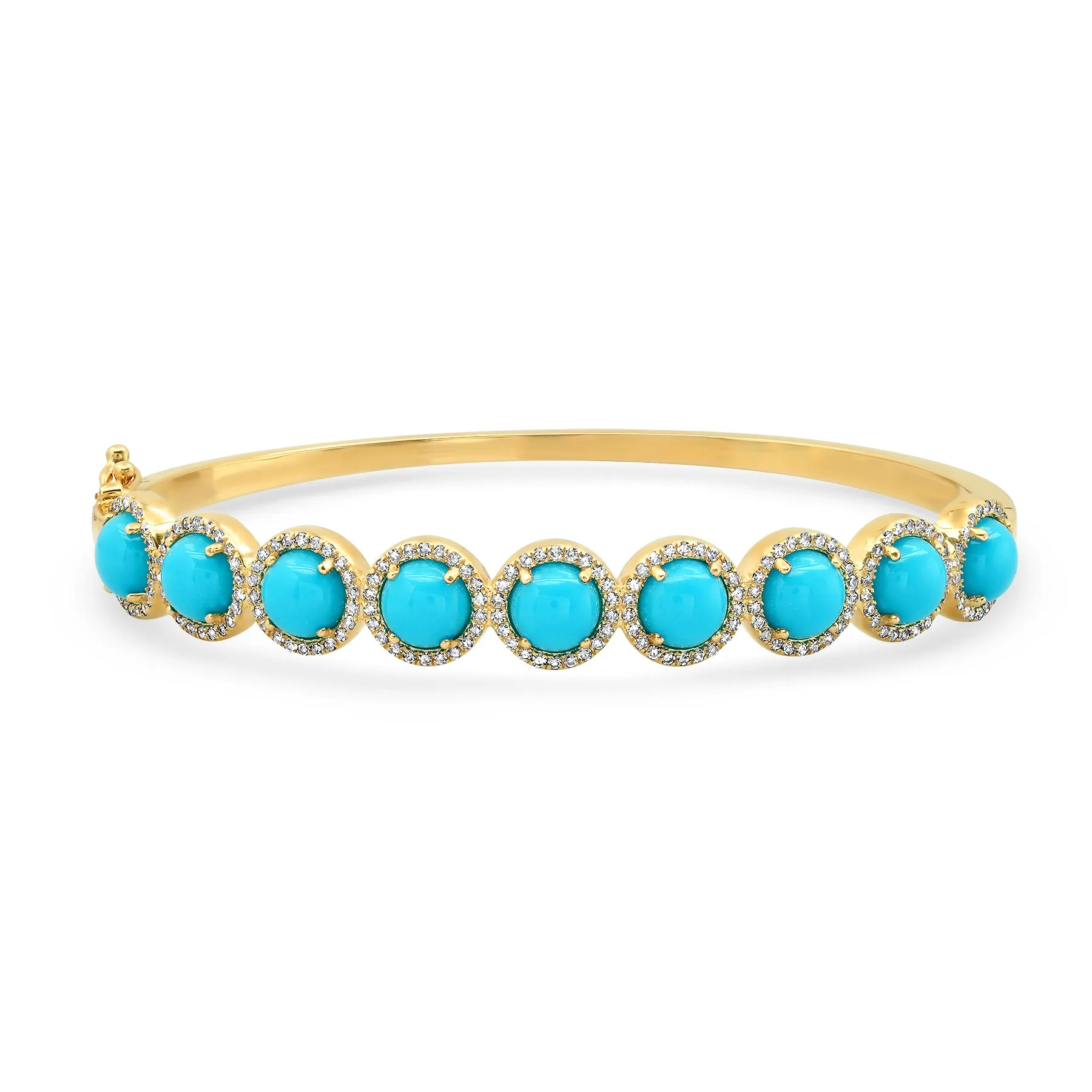 SLEEPING BEAUTY TURQUOISE & DIAMOND BRACELET,  GOLD