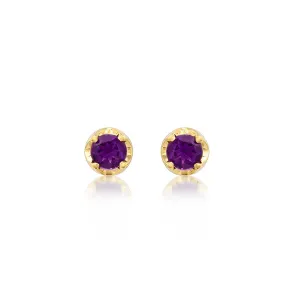 Small Illusion Set Amethyst Studs