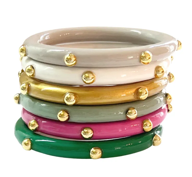 Solid Stud Bangle-Ten Colors