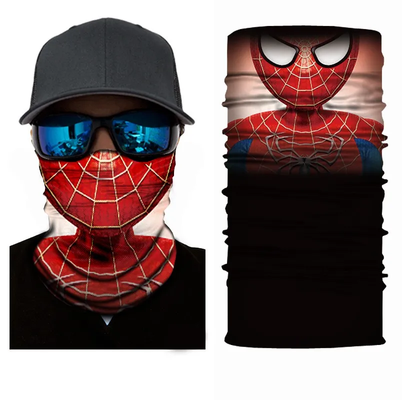 Spider-Man Style Mask Motorcycle Biker Scarf Face Neck Bandana Ski Paintball Snood