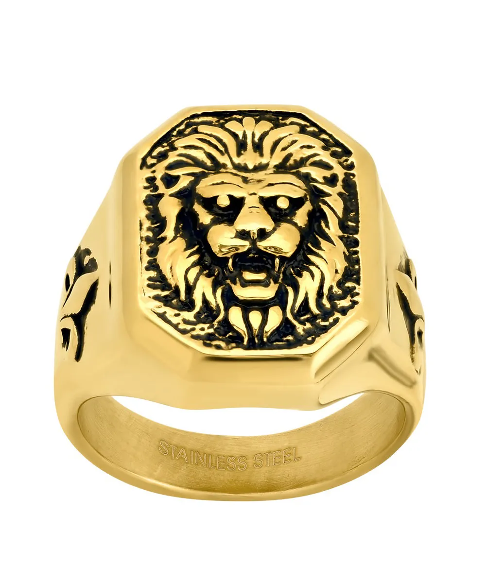 SteelTime Lion's Head Statement Ring