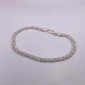 STERLING SILVER 7" BYZANTINE CHAIN BRACELET