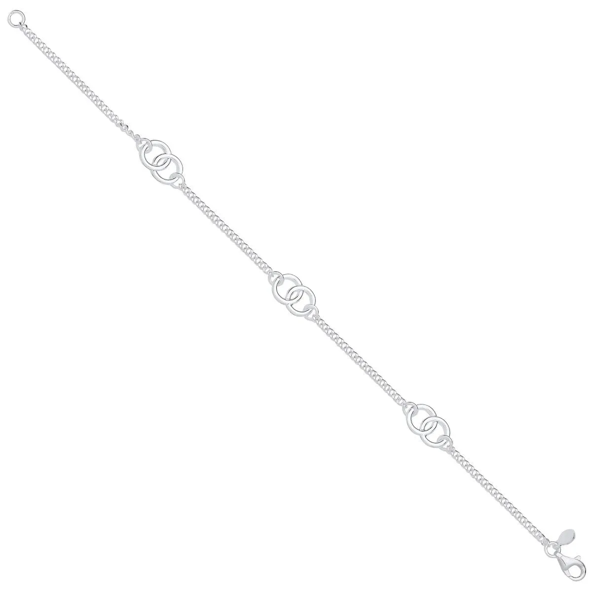 Sterling Silver Entwined Circles Ladies Bracelet