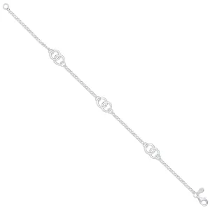 Sterling Silver Entwined Circles Ladies Bracelet