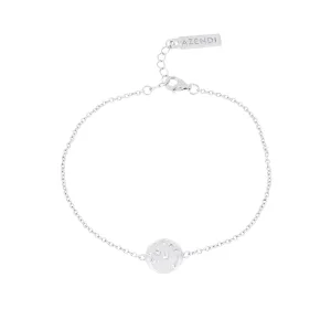 Sterling Silver Scattered Stones Round Bracelet