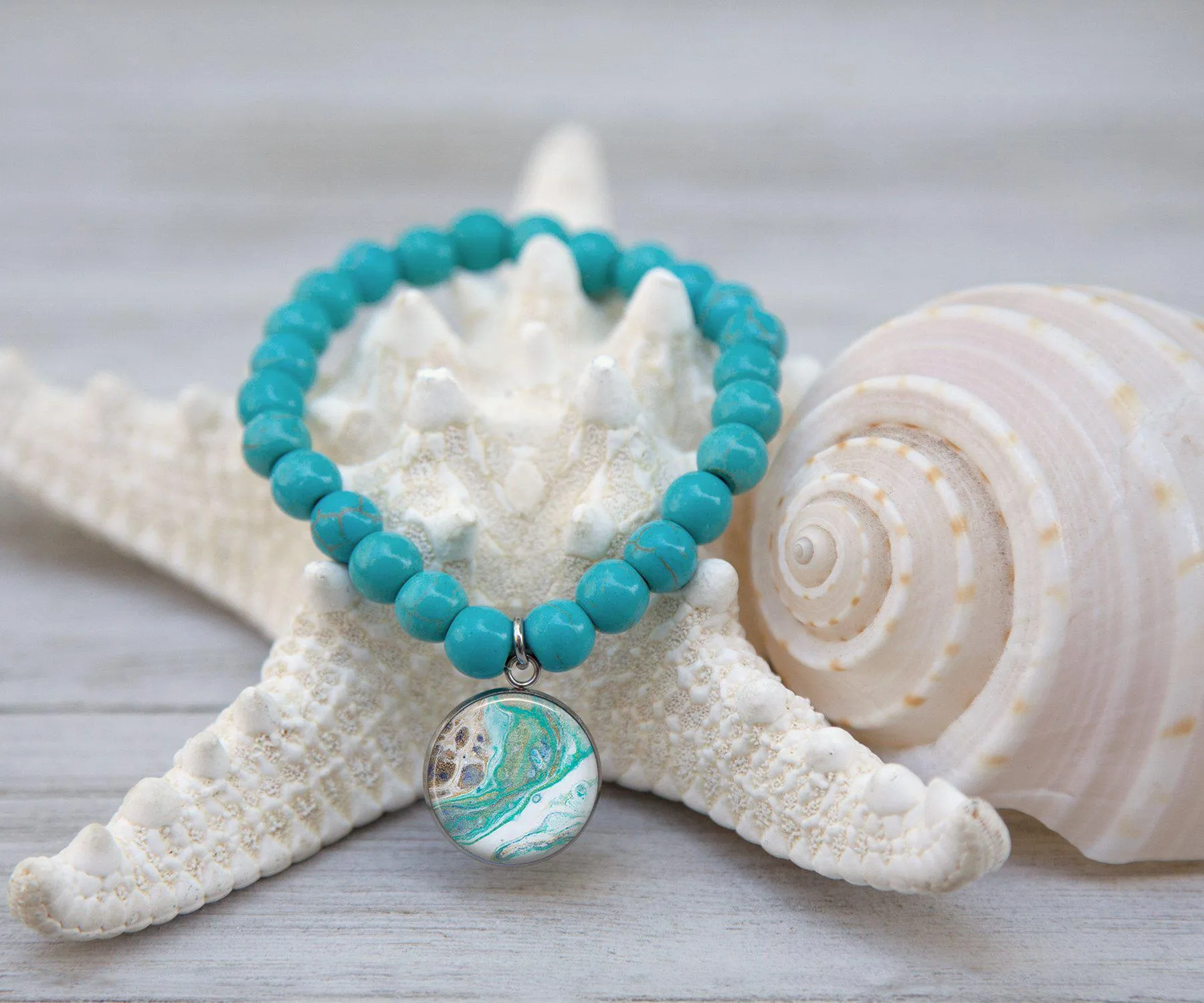 Surfside Turquoise Beaded Bracelet | Beach Jewelry