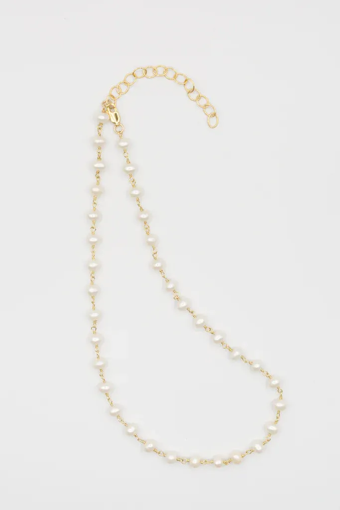 Susan Rifkin Gold Filled Wire Wrapped Pearl Necklace | More Sizes