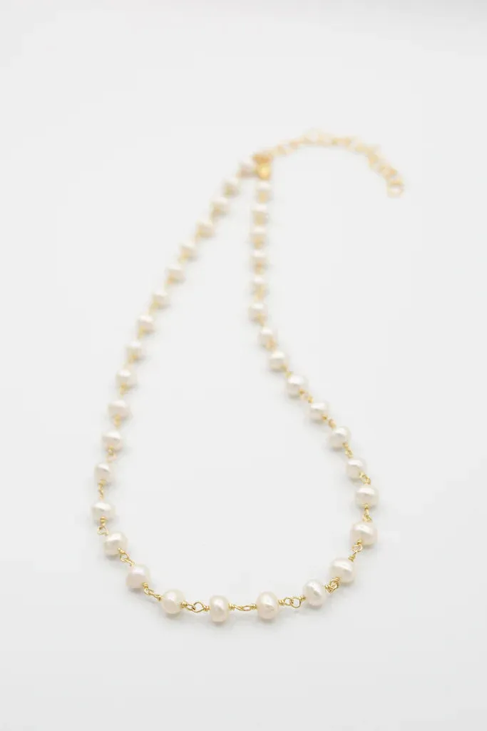 Susan Rifkin Gold Filled Wire Wrapped Pearl Necklace | More Sizes