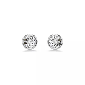 Swarovski Imber Stud Earrings - Round Cut, White, Rhodium Plated