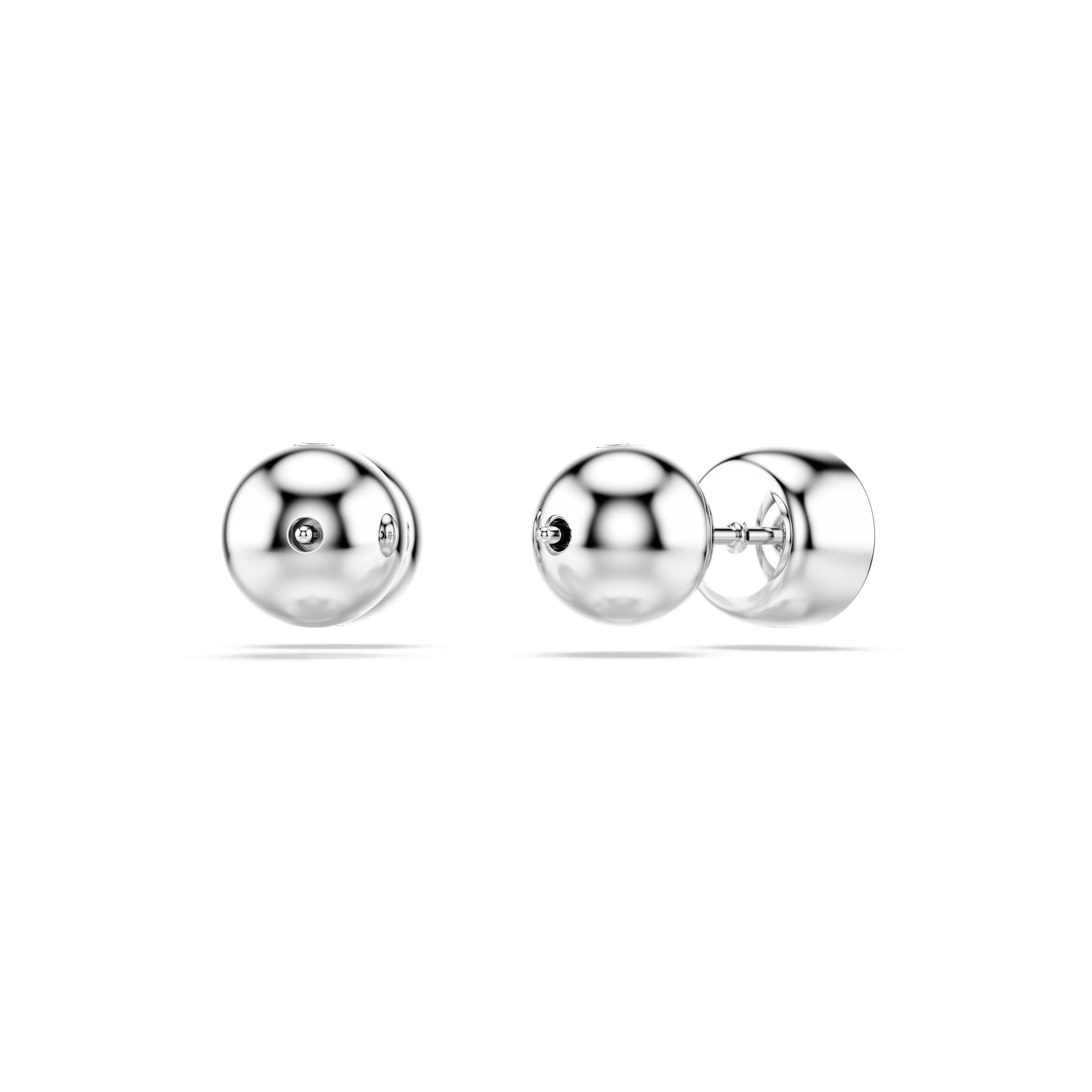 Swarovski Imber Stud Earrings - Round Cut, White, Rhodium Plated