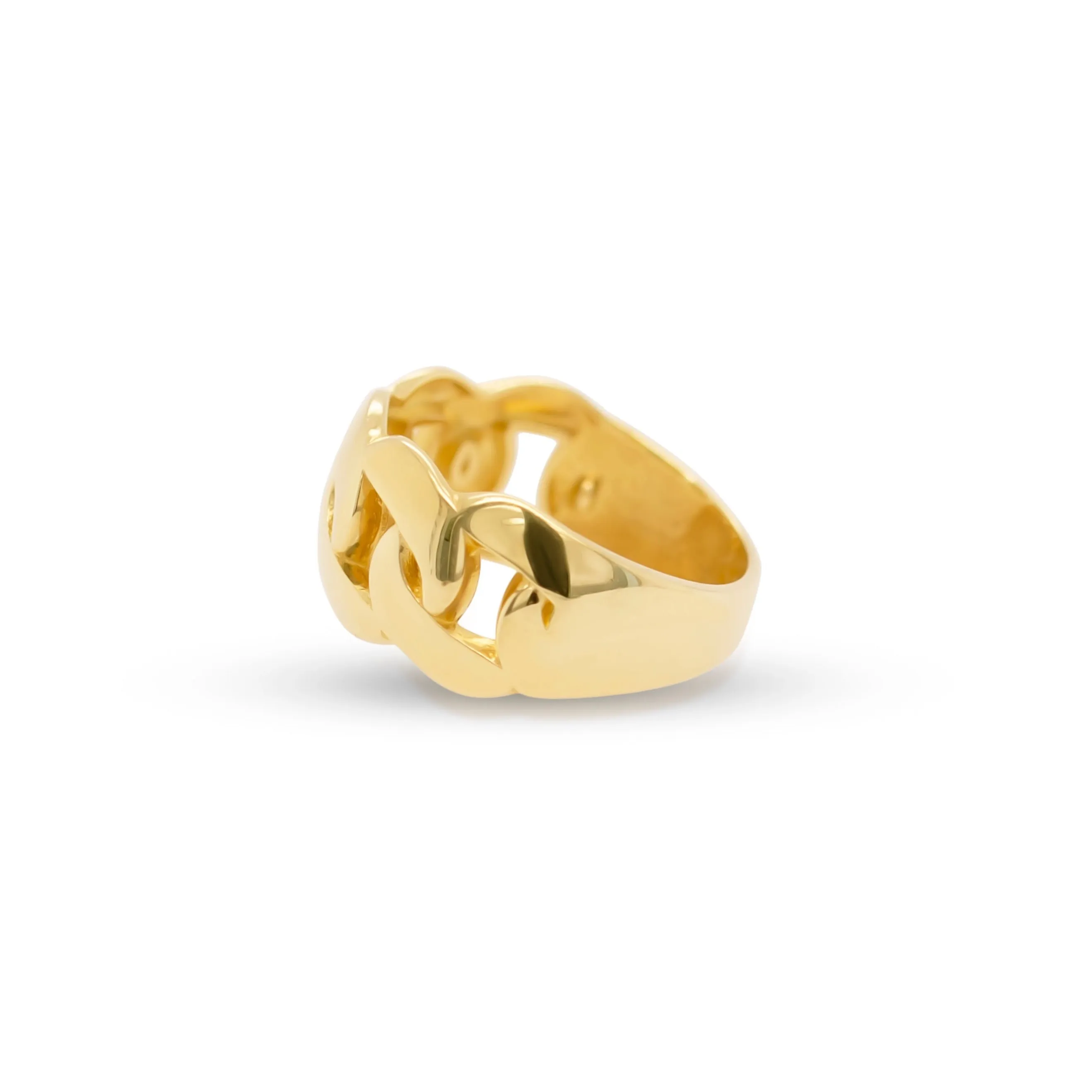 Thick chain gold ring