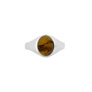 Tigers Eye Signet Ring - Silver