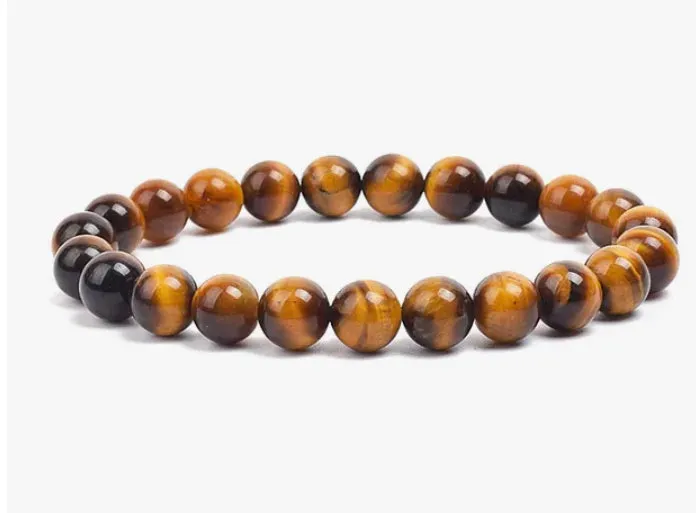 Tigers eye stone, stretch cording, yoga, bracelet, jewelry.