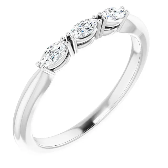 Triple Marquise Anniversary Band