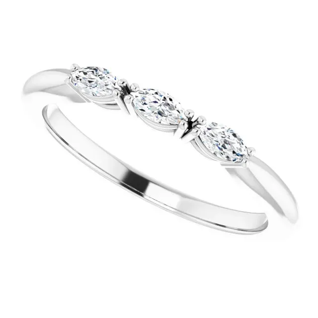 Triple Marquise Anniversary Band