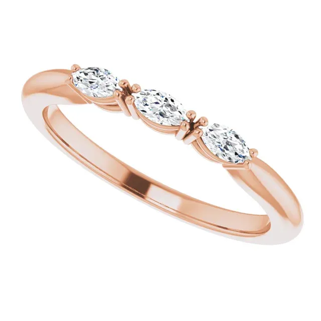 Triple Marquise Anniversary Band