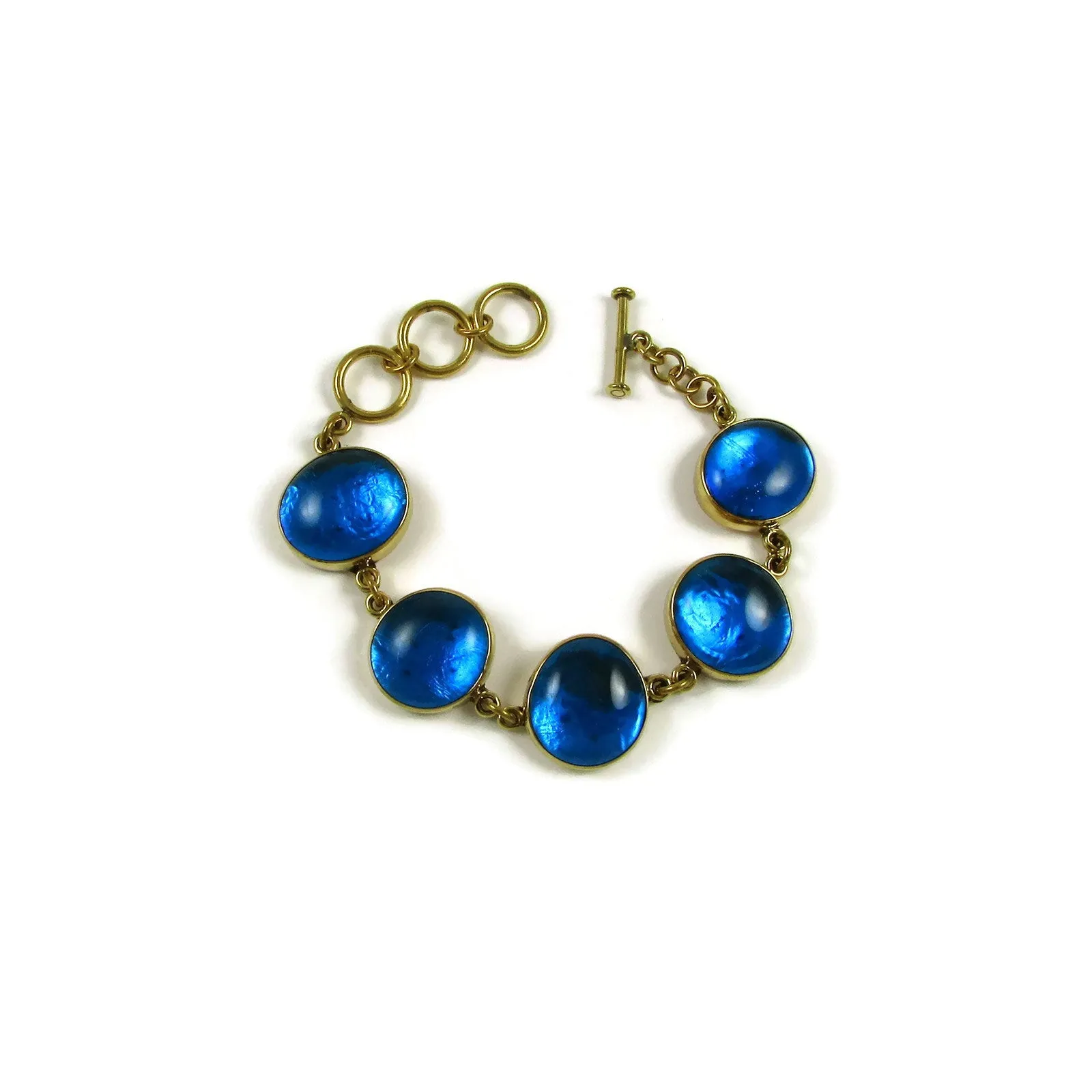 Tumbaga & Glass Bracelet - Navy