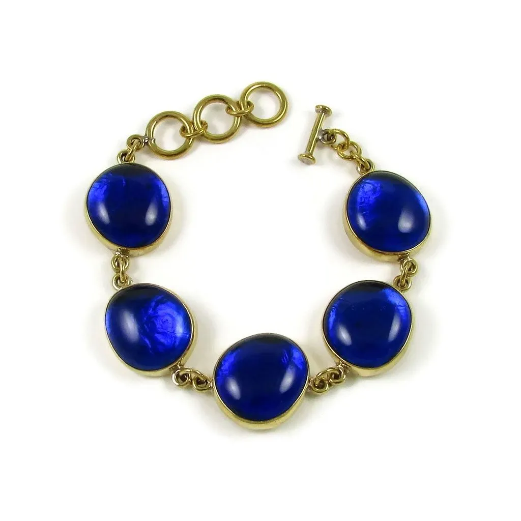 Tumbaga & Glass Bracelet - Navy