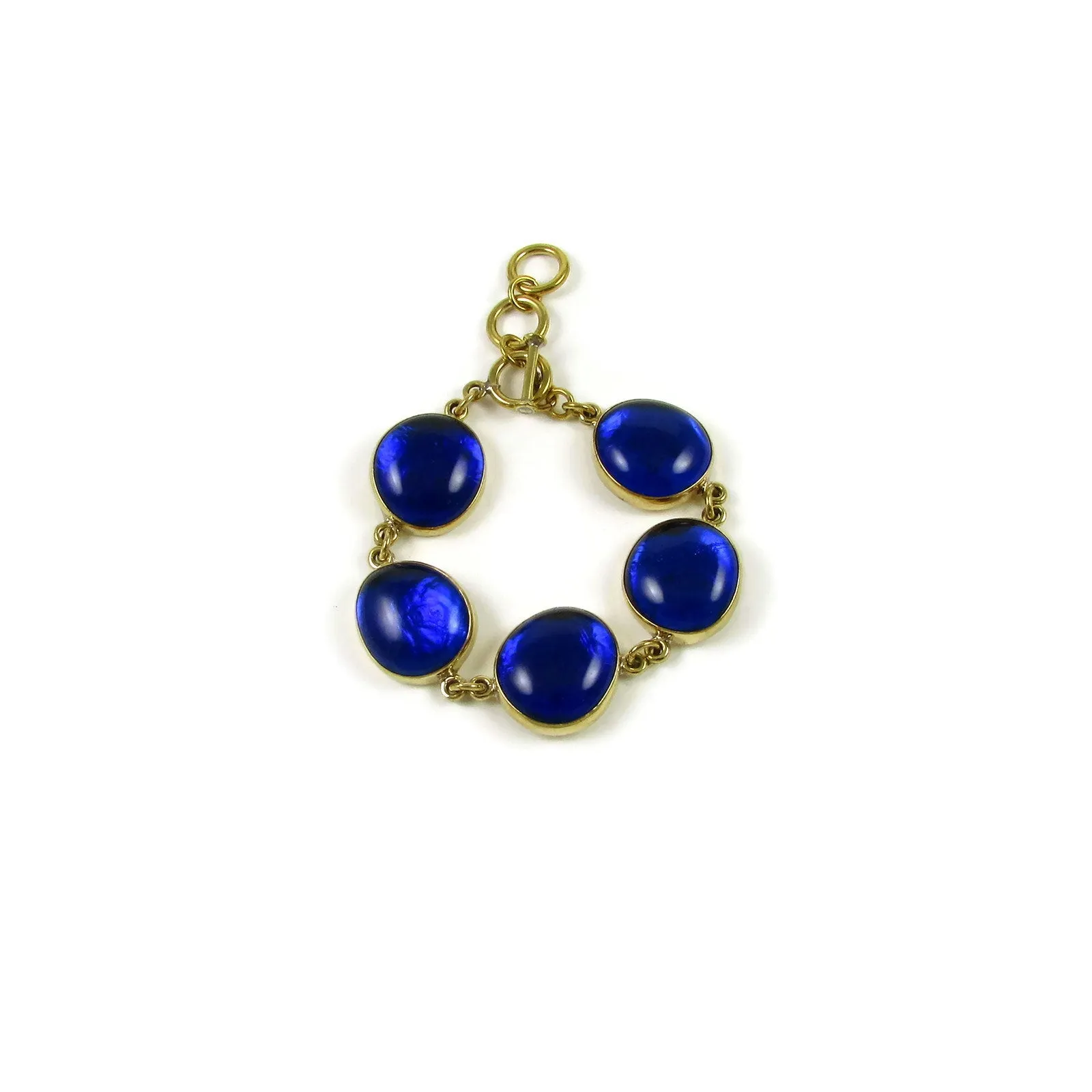 Tumbaga & Glass Bracelet - Navy