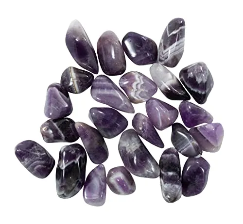 Tumbled Banded Amethyst: Healing Stones, Metaphysical Healing, Chakra Stones