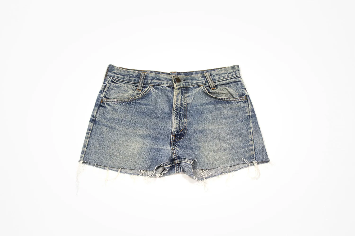 Vintage Denim Cut Offs With Embroidery for Women