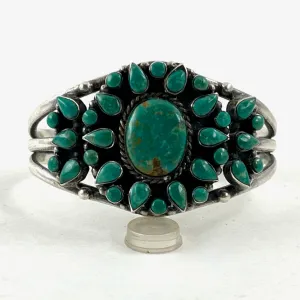 Vintage Small Green Cluster Bracelet