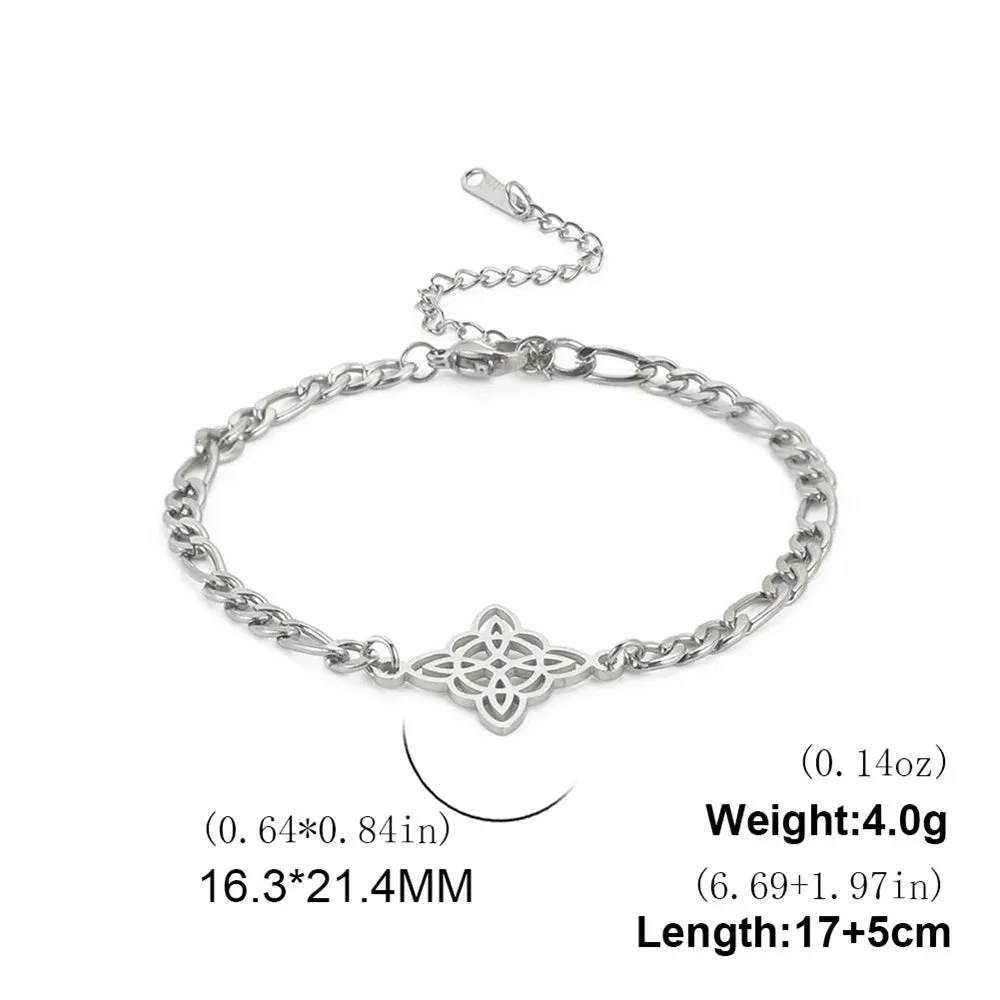 Vintage Stainless Steel bracelet for Men Women Witch Knot Witchcraft Pendant Man Bracelet Jewelry bracelets homme Birthday Gifts