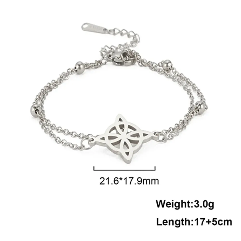 Vintage Stainless Steel bracelet for Men Women Witch Knot Witchcraft Pendant Man Bracelet Jewelry bracelets homme Birthday Gifts