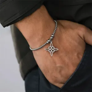 Vintage Stainless Steel bracelet for Men Women Witch Knot Witchcraft Pendant Man Bracelet Jewelry bracelets homme Birthday Gifts