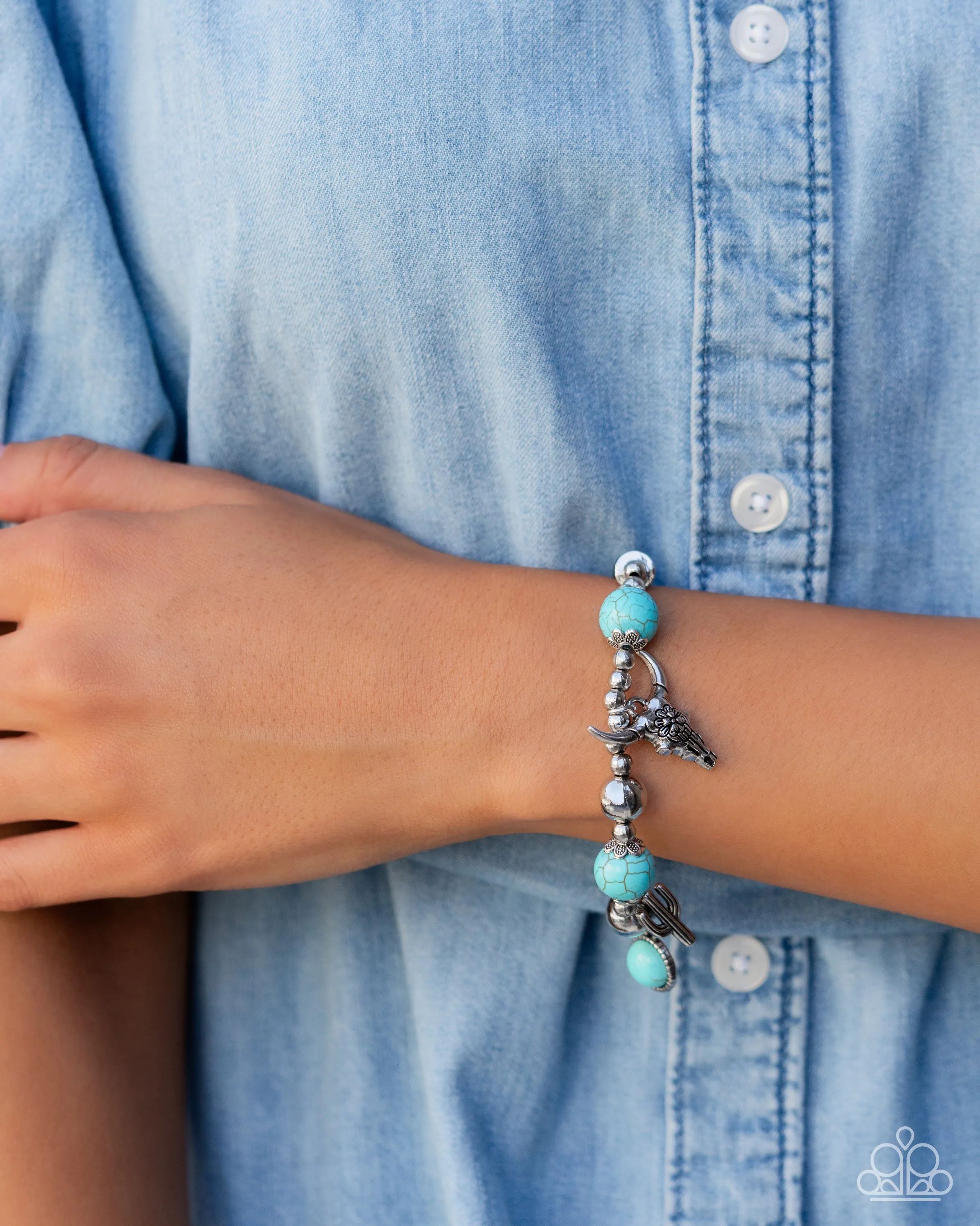 Western Welcome - Blue Bracelet - Paparazzi Accessories