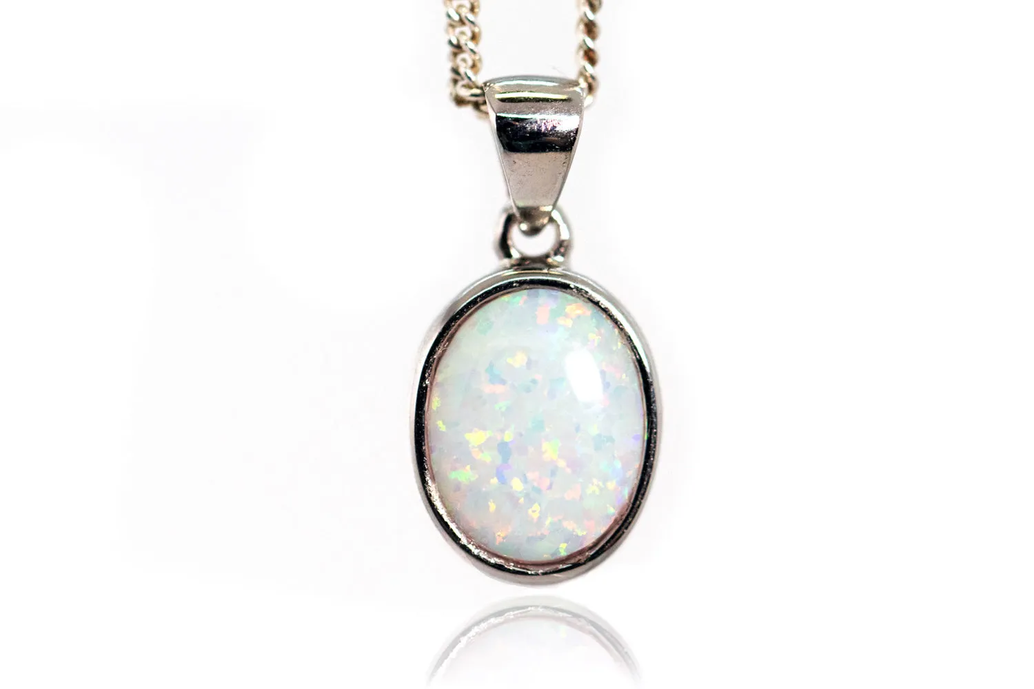 White Opal Pendant for Ashes