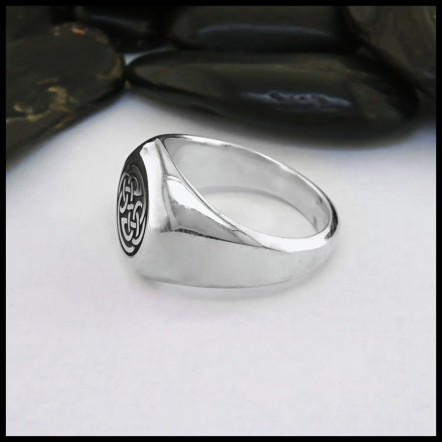 Wide Yin & Yang Signet Ring