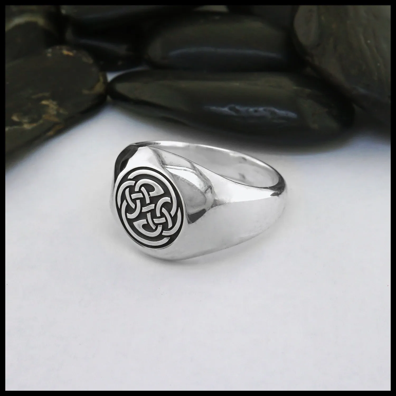 Wide Yin & Yang Signet Ring