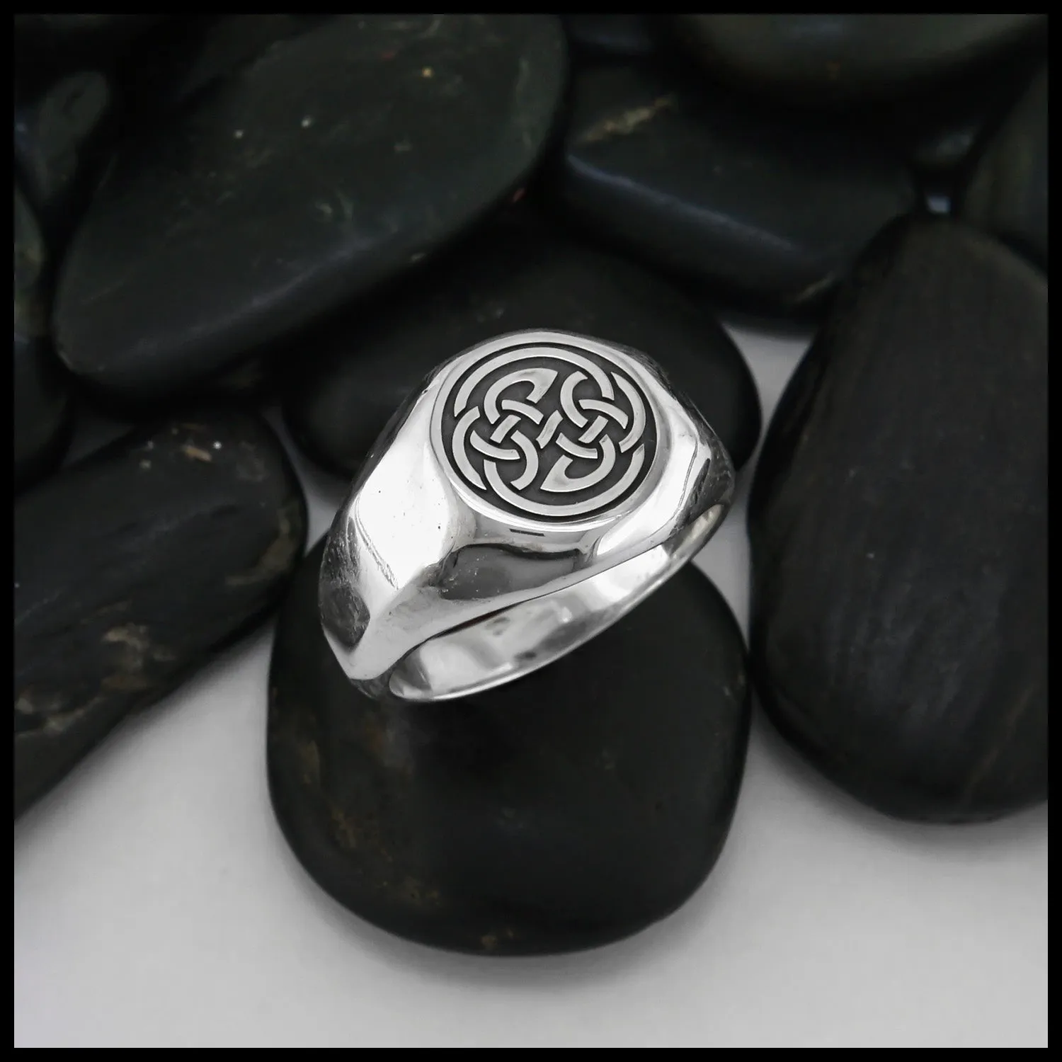 Wide Yin & Yang Signet Ring